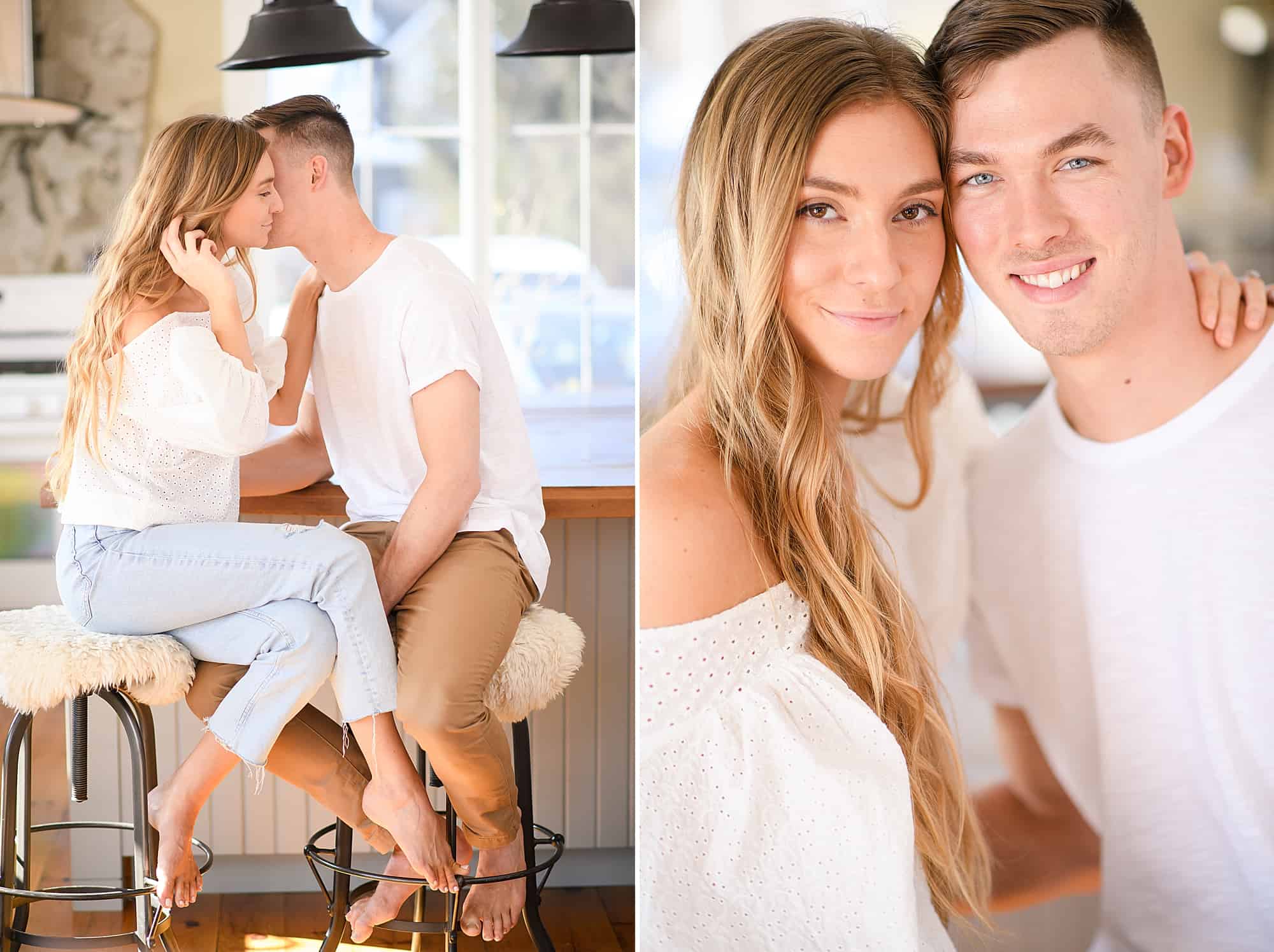romantic posing ideas for engagement sessions at home