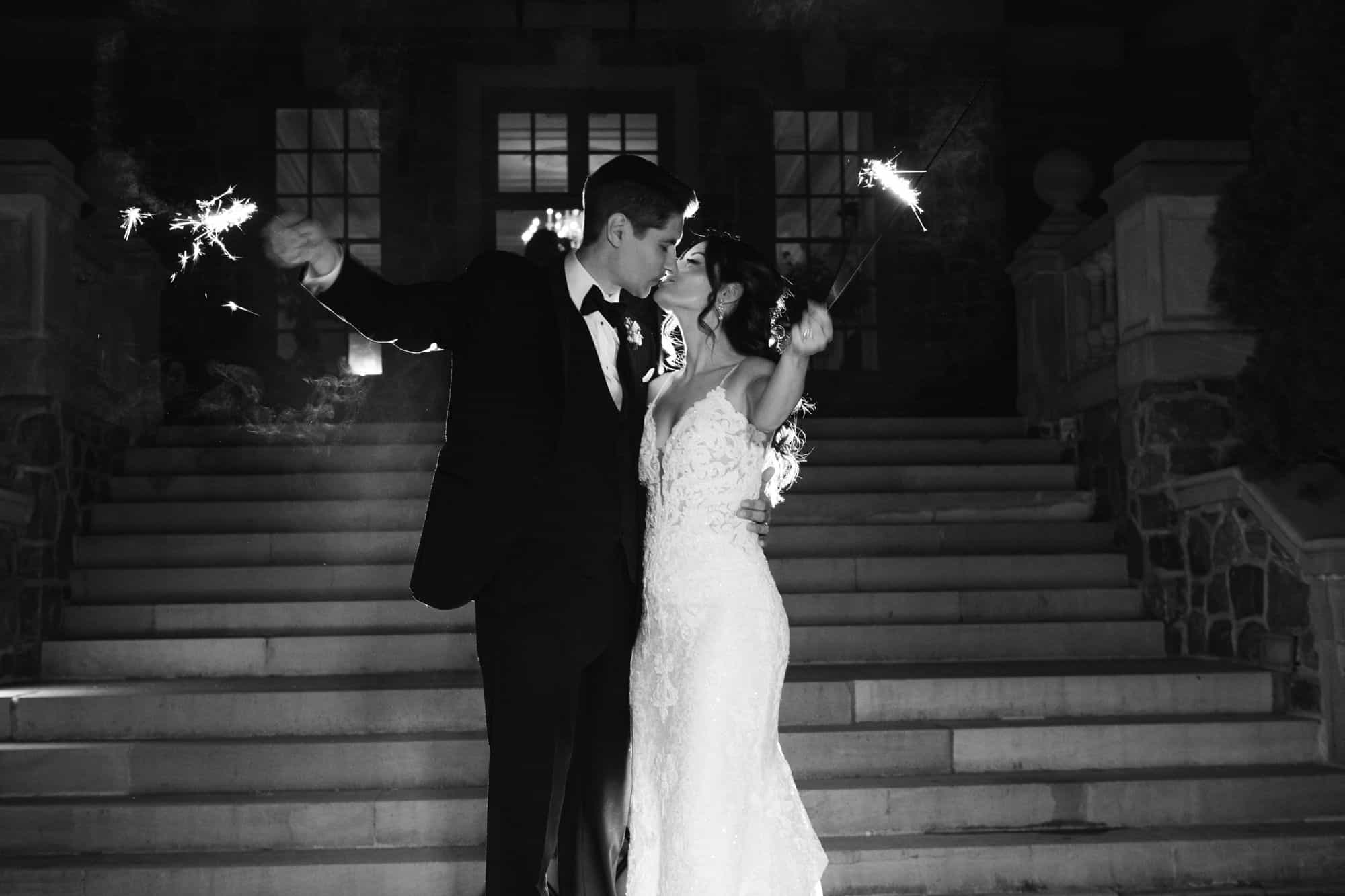 romantic sparklers wedding photos